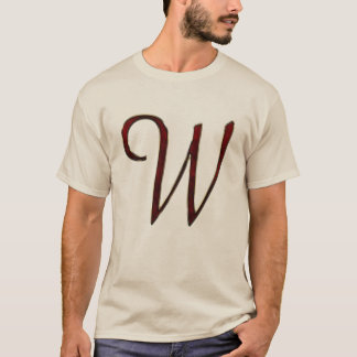 Elegant Calligraphy Style Golden Red W T-Shirt