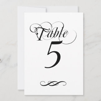 Elegant Calligraphy Table Number