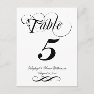 Elegant Calligraphy Table Number
