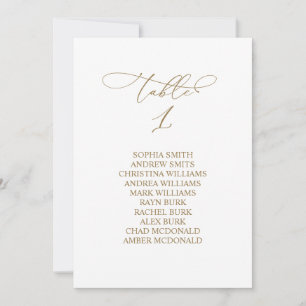 Elegant Calligraphy Table Number 1 Seating Chart