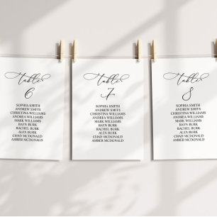 Elegant Calligraphy Table Number 7 Seating Chart