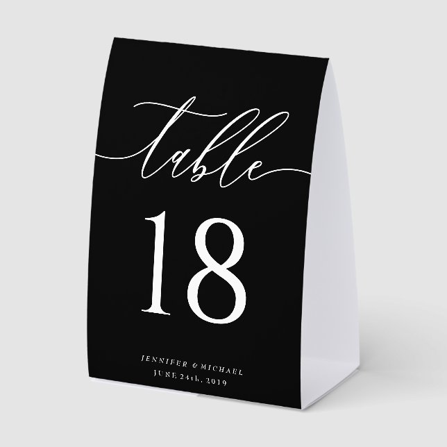 Elegant Calligraphy Table Numbers Sophisticated (Front)