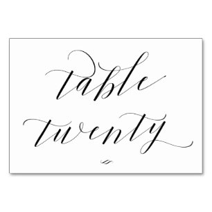 Elegant Calligraphy Table Twenty Reception Number