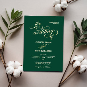 Elegant Calligraphy Teal Wedding