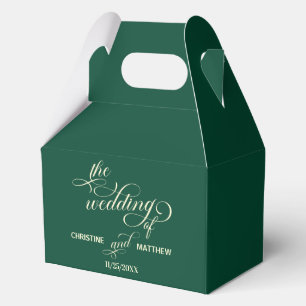 Elegant Calligraphy Teal Wedding Favour Box