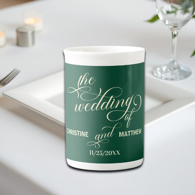 Elegant Calligraphy Teal Wedding Gift Bone China Mug (Creator Uploaded)