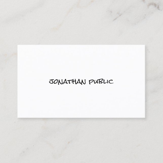 Elegant Calligraphy Text Simple Template Modern Business Card (Front)