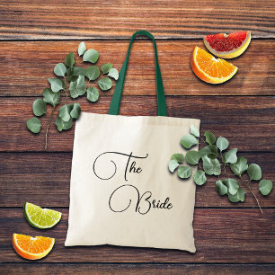 Elegant Calligraphy The Bride Bridal Tote Bag