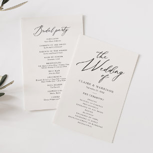 Elegant Calligraphy The Wedding of Program
