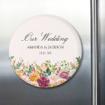 Elegant Calligraphy Watercolor Rose Flower Wedding Magnet<br><div class="desc">Introducing our Elegant Calligraphy Watercolor Rose Flower Bridesmaid Wedding magnet. Featuring floral watercolor illustration and elegant script text that can be personalised. It adds nature touch to your style. Suitable as fall wedding favour gift.</div>
