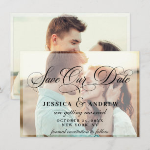 Elegant Calligraphy Wedding 2 PHOTO Save the Date