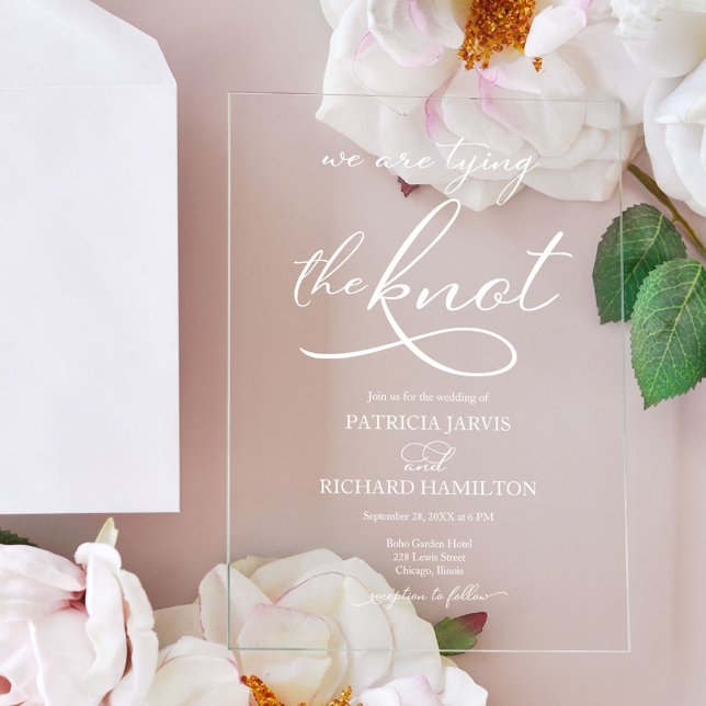 Elegant Calligraphy Wedding Acrylic Invitations (Creator Uploaded)