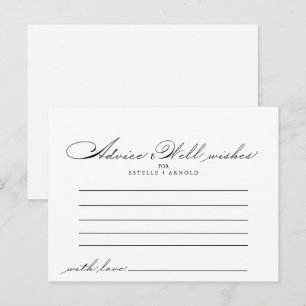 Elegant Calligraphy Wedding Advice Card