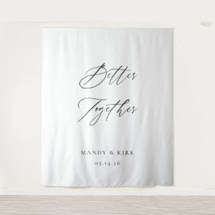 Elegant Calligraphy Wedding Backdrop Ceremony Sign Tapestry