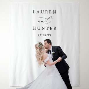 Elegant Calligraphy Wedding Backdrop Tapestry