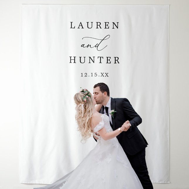 Elegant Calligraphy Wedding Backdrop Tapestry (Creator Uploaded)