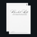 Elegant Calligraphy Wedding Bucket List Cards<br><div class="desc">These elegant calligraphy wedding bucket list cards are the perfect activity for a rustic wedding reception or bridal shower. The simple and stylish design features classic and fancy script typography in black and white. Change the wording to suit any life event. Bucket list sign is sold separately.</div>
