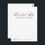 Elegant Calligraphy Wedding Bucket List Cards<br><div class="desc">These elegant calligraphy wedding bucket list cards are the perfect activity for a rustic wedding reception or bridal shower. The simple and stylish design features classic and fancy script typography in black and white. Change the wording to suit any life event. Bucket list sign is sold separately.</div>