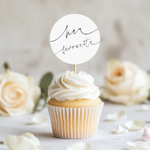 Elegant Calligraphy Wedding Cake Topper for Her Classic Round Sticker