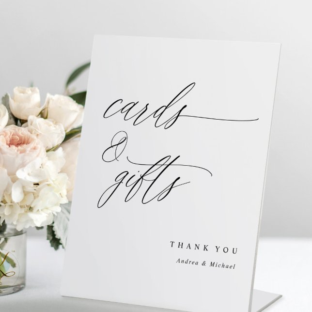 Elegant Calligraphy Wedding Cards & Gifts Pedestal Sign (Creator Uploaded)