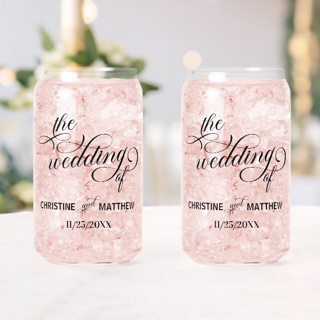Elegant Calligraphy Wedding Day Can Glass (Insitu (Wedding))