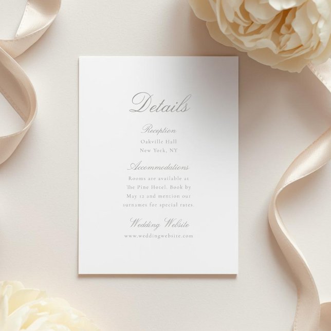 Elegant Calligraphy Wedding Details Card (Creator Uploaded)