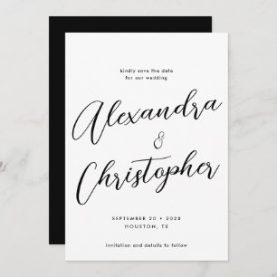 Elegant Calligraphy Wedding Engagement Save The Date