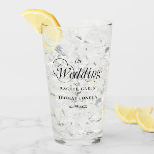 Elegant Calligraphy Wedding Glass