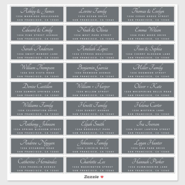Elegant Calligraphy Wedding Guest Address Labels (Sheet)