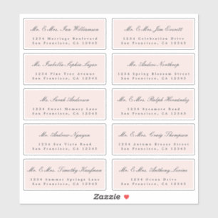 Elegant Calligraphy Wedding Guest Address Labels