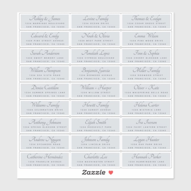 Elegant Calligraphy Wedding Guest Address Labels (Sheet)