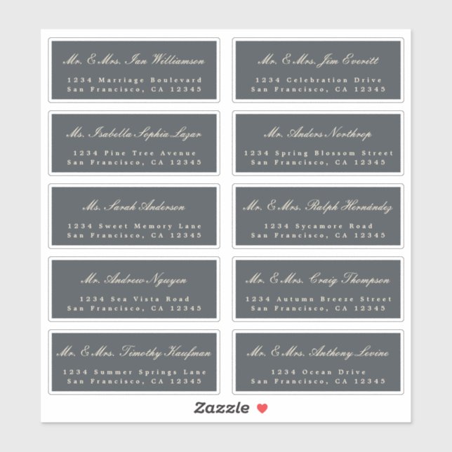 Elegant Calligraphy Wedding Guest Address Labels (Sheet)