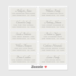 Elegant Calligraphy Wedding Guest Address Labels