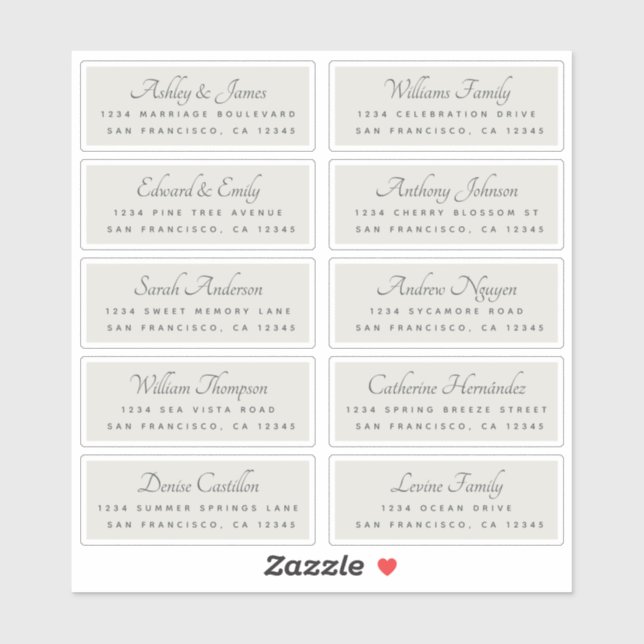 Elegant Calligraphy Wedding Guest Address Labels (Sheet)