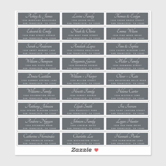 Elegant Calligraphy Wedding Guest Address Labels (Sheet)