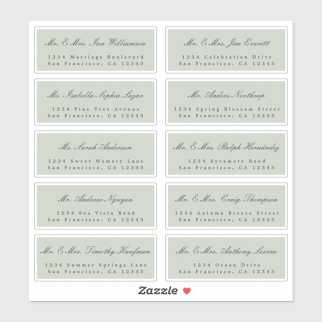Elegant Calligraphy Wedding Guest Address Labels (Sheet)