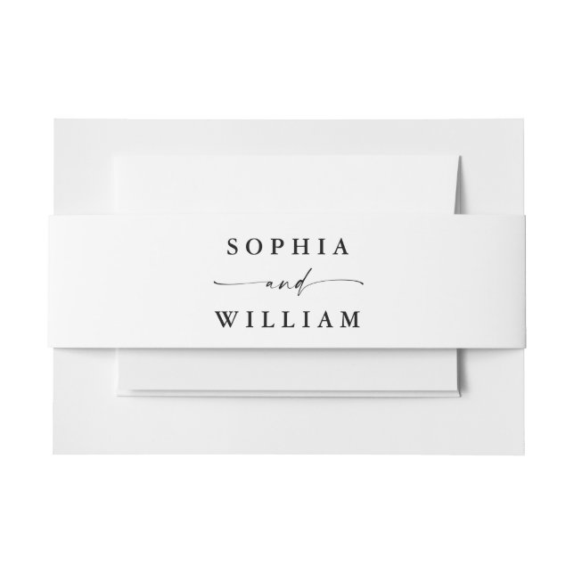Elegant Calligraphy Wedding  Invitation Belly Band (Front Example)