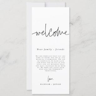 Elegant Calligraphy   Wedding Itinerary Card