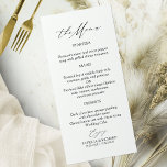 Elegant Calligraphy Wedding Menu Cards<br><div class="desc">Capture the timeless elegance of your special day with our simple,  chic calligraphy black and white wedding suite.</div>