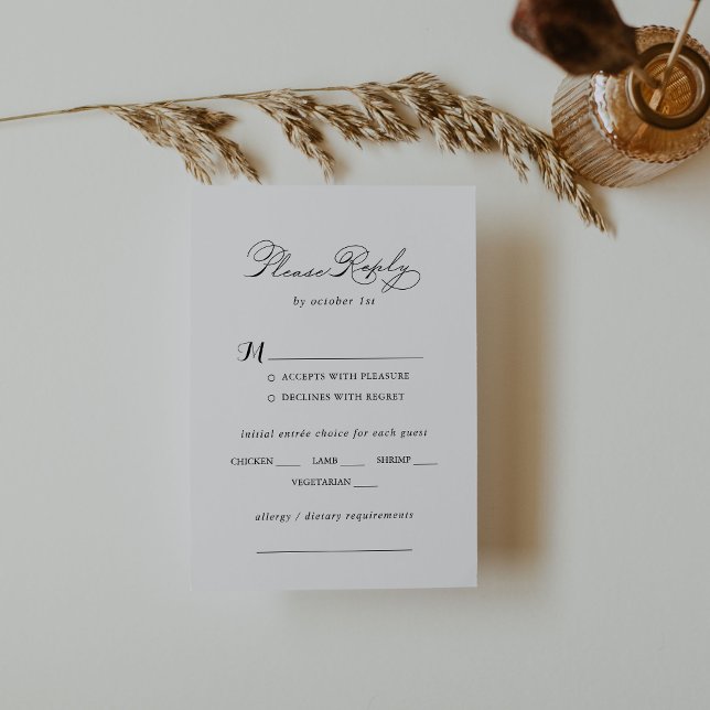 Elegant Calligraphy Wedding Menu Choice RSVP (Creator Uploaded)