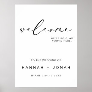 Elegant Calligraphy Wedding modern welcome  Poster