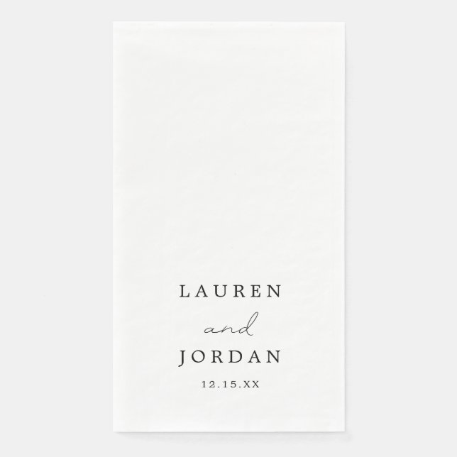 Elegant Calligraphy Wedding Napkin (Front)