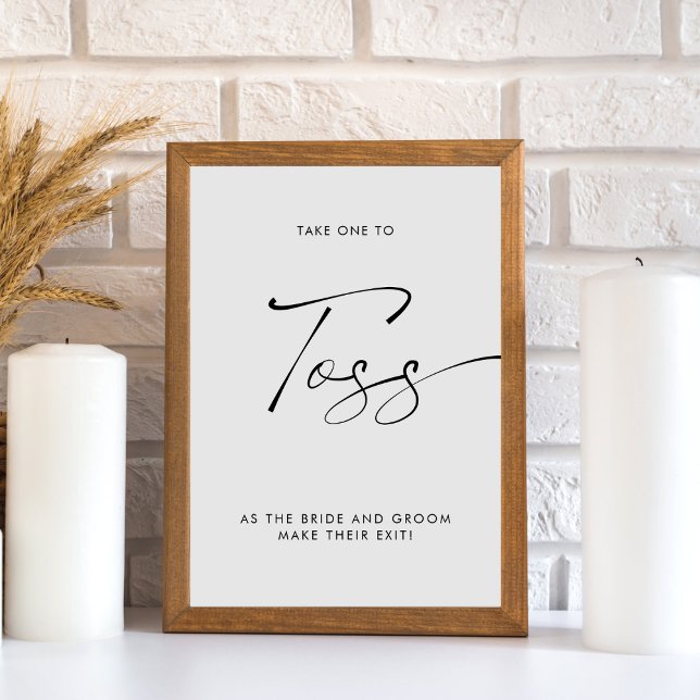 Elegant Calligraphy Wedding Petal Toss Send Off Pedestal Sign (Creator Uploaded)