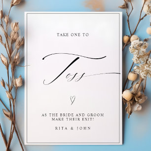 Elegant Calligraphy Wedding Petal Toss Send Off  Poster