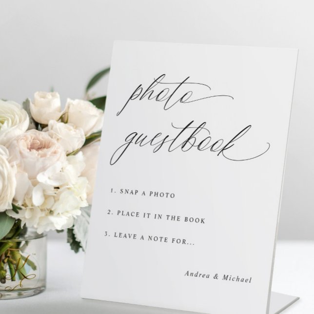 Elegant Calligraphy Wedding Photo Guestbook Sign (Creator Uploaded)
