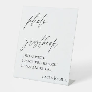 Elegant Calligraphy Wedding Photo Guestbook Sign 