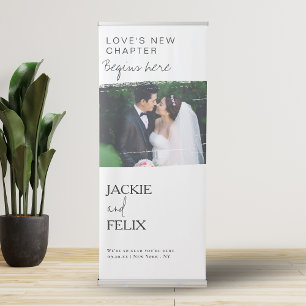 Elegant Calligraphy Wedding Photo Retractable Banner