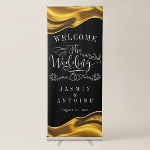Elegant Calligraphy Wedding Photo Welcome  Retract Retractable Banner