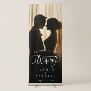 Elegant Calligraphy Wedding Photo Welcome  Retractable Banner