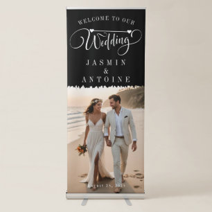 Elegant Calligraphy Wedding Photo Welcome  Retractable Banner
